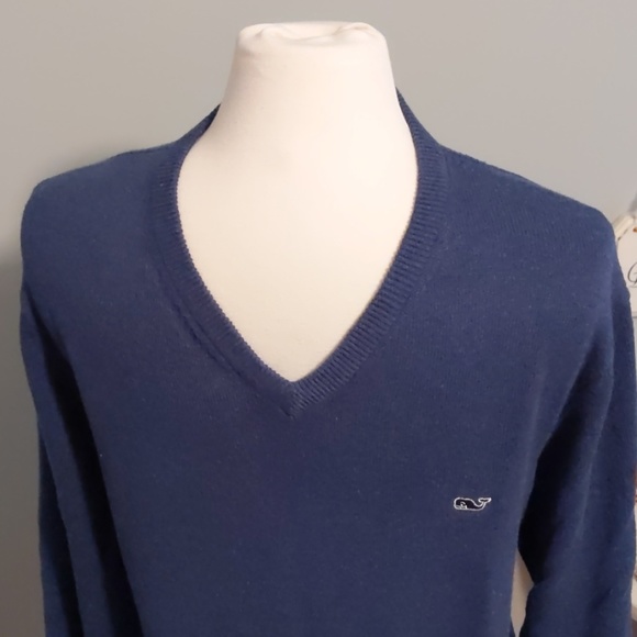 Vineyard Vines Cashmere Heathered Blue Size L - Picture 2 of 7